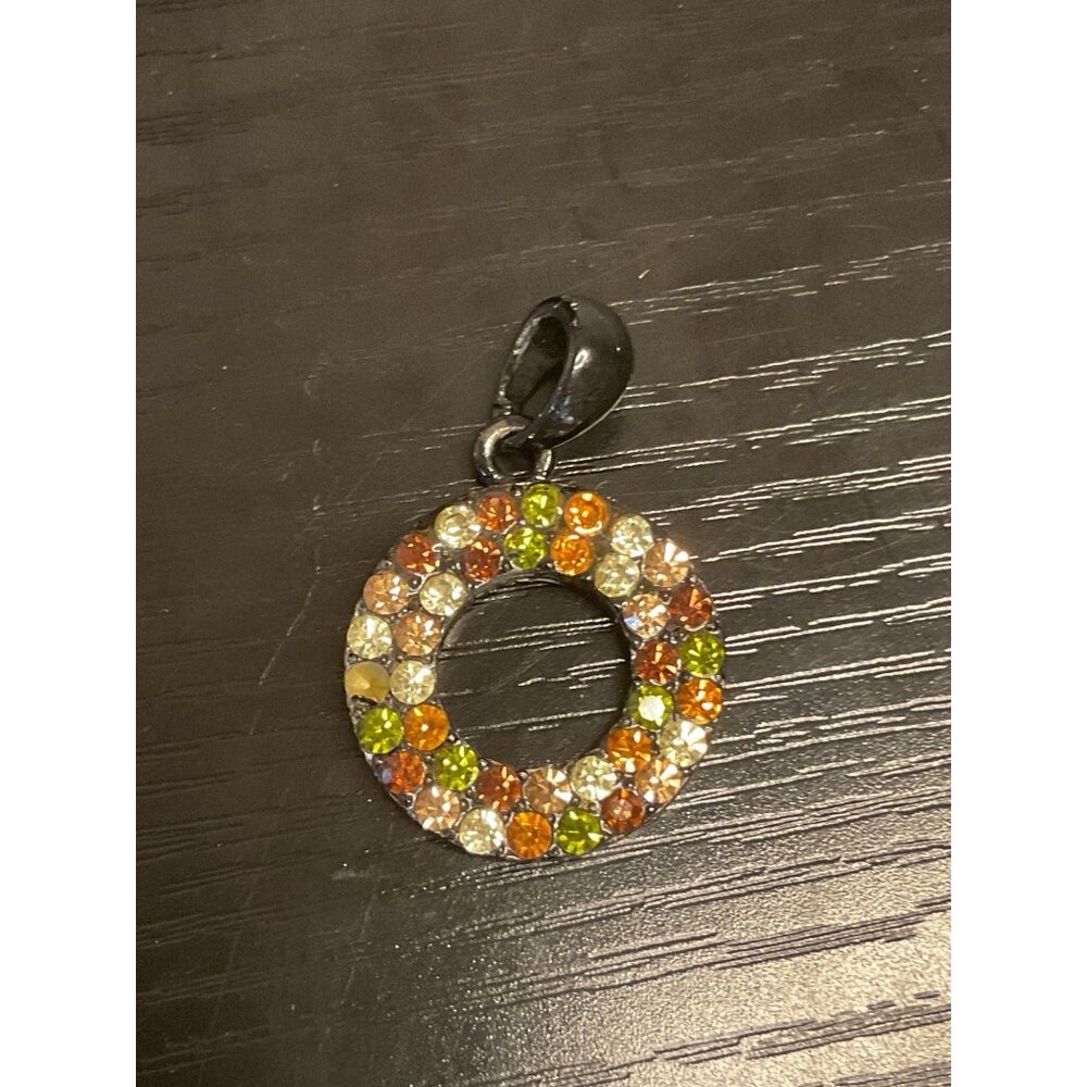 Multi-Color Rhinestone Circle Pendant Bling-Bling Jewelry Accessory